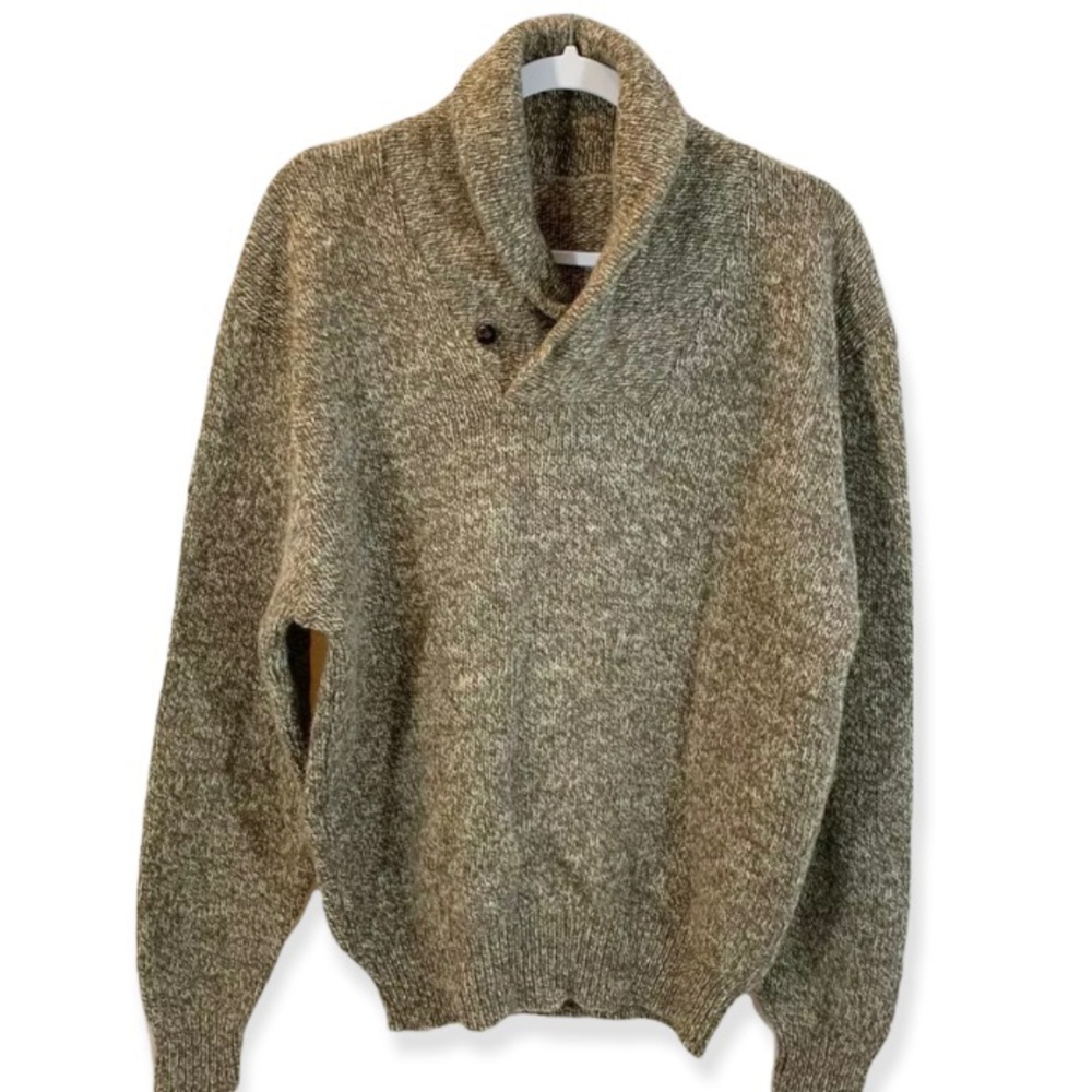 LL Bean Classic Ragg Wool button Sweater vintage L